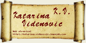 Katarina Videnović vizit kartica